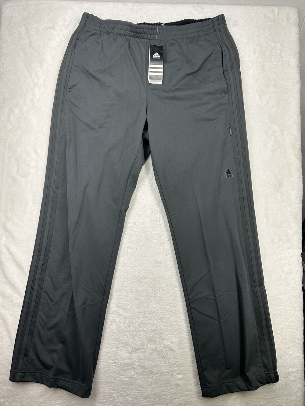 Adidas Trico Zip Track Pants Mens XL Gray 3 Stripe Primegreen Athletic